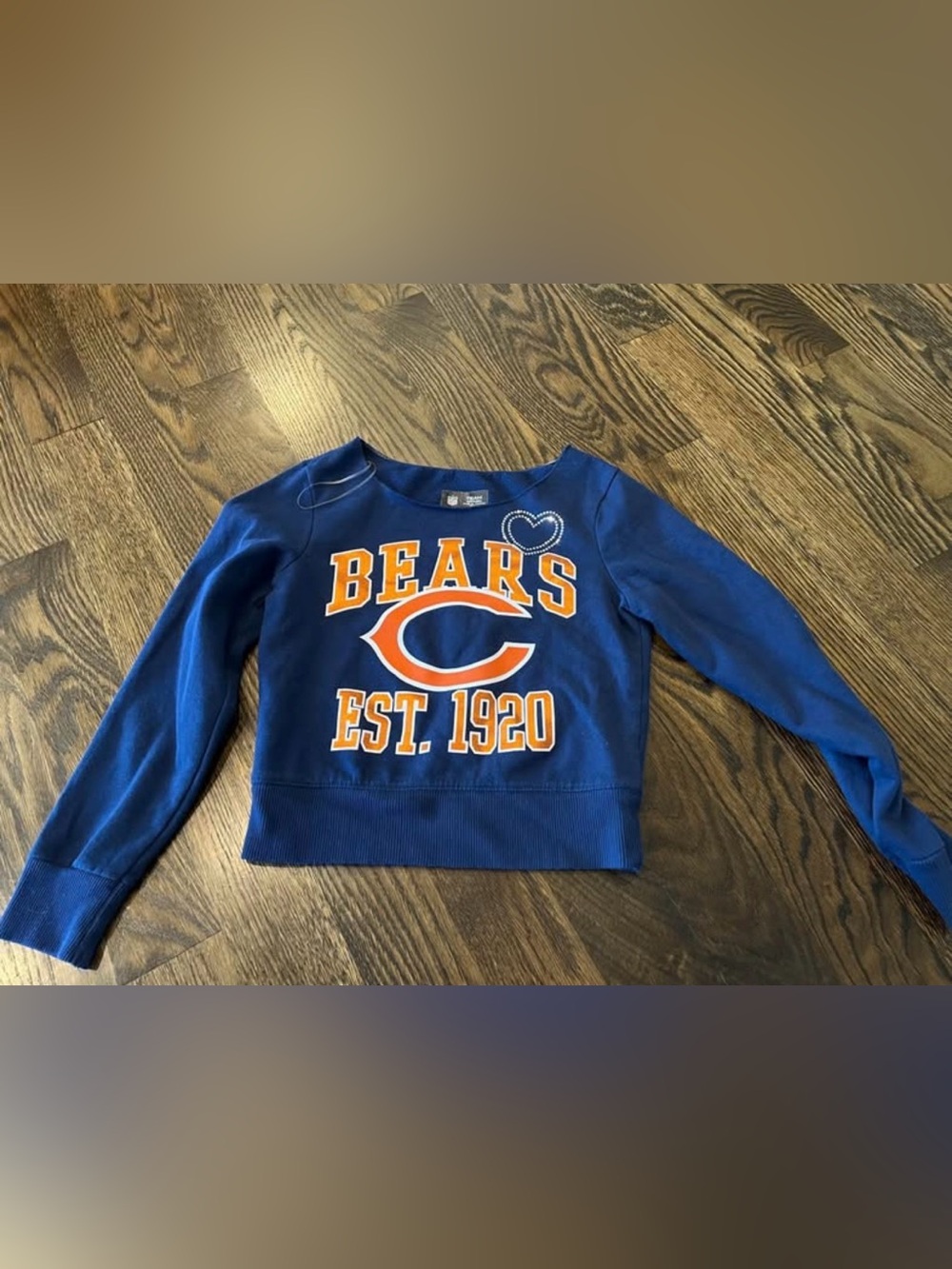 Chicago Bears Girls' Blue Graphic Sweatshirt (crop style)- EST. 1920